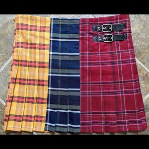 No Boundaries Juniors Multicolored Kilt Pleated Skirt, L/11-13